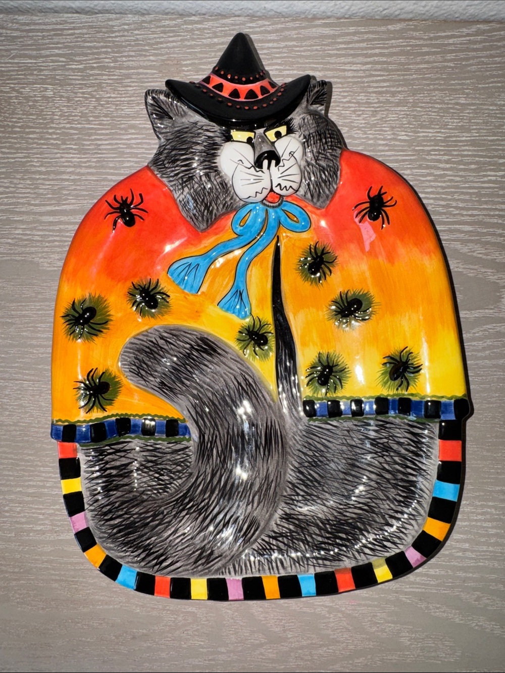 Fitz & Floyd Kitty Witches Halloween Plate